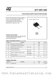 BYT30PI-1000-DOP3I datasheet pdf SGS Thomson Microelectronics