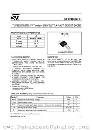 STTH806TTI datasheet pdf SGS Thomson Microelectronics