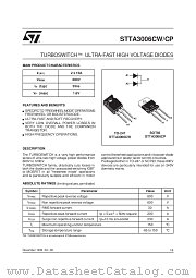 STTA3006CW datasheet pdf SGS Thomson Microelectronics