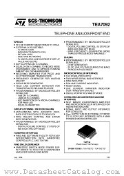 TEA7092 datasheet pdf SGS Thomson Microelectronics