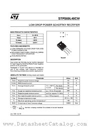 STPS60L40CW datasheet pdf SGS Thomson Microelectronics