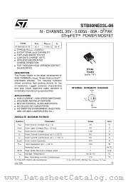 STB80NE03L-06 datasheet pdf SGS Thomson Microelectronics