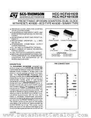 HCF40192B datasheet pdf SGS Thomson Microelectronics