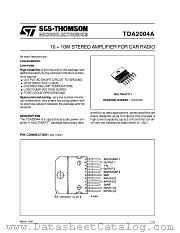 TDA2004A datasheet pdf SGS Thomson Microelectronics