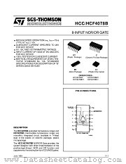 HCC4078B datasheet pdf SGS Thomson Microelectronics