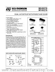 M74HC76 datasheet pdf SGS Thomson Microelectronics