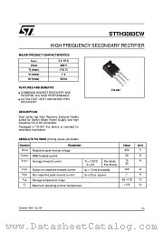 STTH3003CW datasheet pdf SGS Thomson Microelectronics