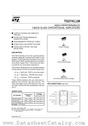 TS274AIDT datasheet pdf SGS Thomson Microelectronics