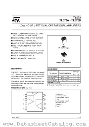 TL072ACD datasheet pdf SGS Thomson Microelectronics