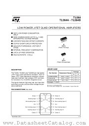 TL064 datasheet pdf SGS Thomson Microelectronics