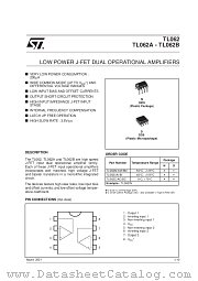 TL062ACN datasheet pdf SGS Thomson Microelectronics