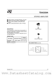 TDA2320AN datasheet pdf SGS Thomson Microelectronics