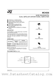 MC4558CPT datasheet pdf SGS Thomson Microelectronics