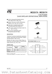 MC33174 datasheet pdf SGS Thomson Microelectronics