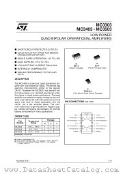 MC3303PT datasheet pdf SGS Thomson Microelectronics