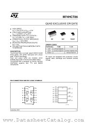 M74HCT86B1R datasheet pdf SGS Thomson Microelectronics