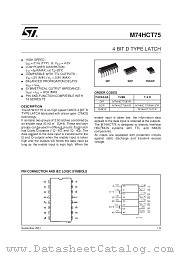 M74HCT75RM13TR datasheet pdf SGS Thomson Microelectronics