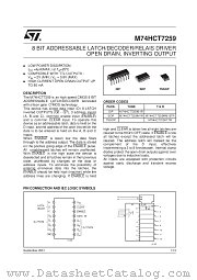 M74HCT7259RM13TR datasheet pdf SGS Thomson Microelectronics