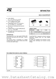 M74HCT04B1R datasheet pdf SGS Thomson Microelectronics