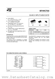 M74HCT00M1R datasheet pdf SGS Thomson Microelectronics