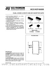HCF4085BEY datasheet pdf SGS Thomson Microelectronics
