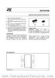 HCF4070BEY datasheet pdf SGS Thomson Microelectronics