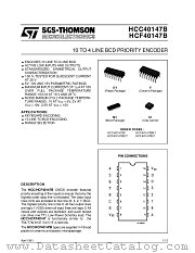HCF40147M013TR datasheet pdf SGS Thomson Microelectronics