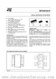 M74HC4518TTR datasheet pdf SGS Thomson Microelectronics