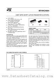 M74HC4094RM13TR datasheet pdf SGS Thomson Microelectronics