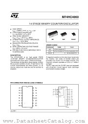 M74HC4060TTR datasheet pdf SGS Thomson Microelectronics