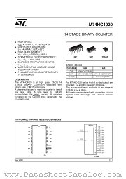M74HC4020M1R datasheet pdf SGS Thomson Microelectronics