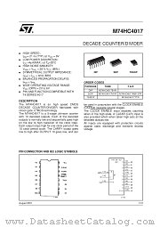 M74HC4017B1R datasheet pdf SGS Thomson Microelectronics