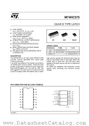 M74HC375M1R datasheet pdf SGS Thomson Microelectronics