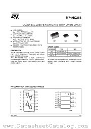 M74HC266M1R datasheet pdf SGS Thomson Microelectronics