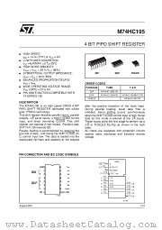 M74HC195M1R datasheet pdf SGS Thomson Microelectronics