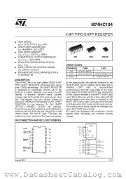 M74HC194B1R datasheet pdf SGS Thomson Microelectronics