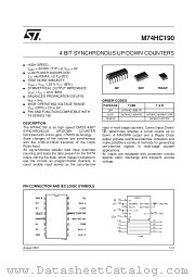 M74HC190M1R datasheet pdf SGS Thomson Microelectronics
