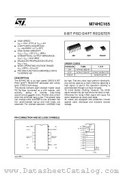 M74HC165RM13TR datasheet pdf SGS Thomson Microelectronics