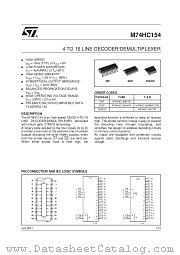 M74HC154B1R datasheet pdf SGS Thomson Microelectronics