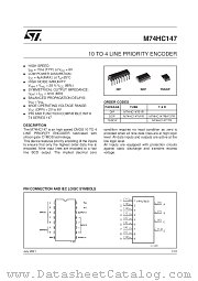 M74HC147M1R datasheet pdf SGS Thomson Microelectronics