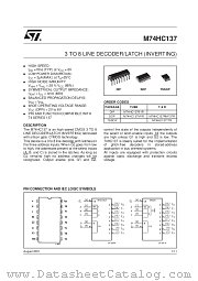M74HC137RM13TR datasheet pdf SGS Thomson Microelectronics