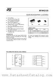 M74HC125TTR datasheet pdf SGS Thomson Microelectronics