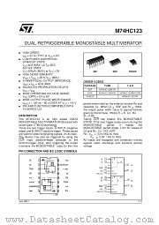 M74HC123B1R datasheet pdf SGS Thomson Microelectronics