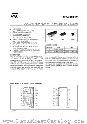 M74HC112RM13TR datasheet pdf SGS Thomson Microelectronics