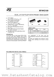 M74HC109RM13TR datasheet pdf SGS Thomson Microelectronics
