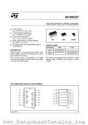 M74HC07TTR datasheet pdf SGS Thomson Microelectronics