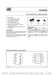 M74HC05B1R datasheet pdf SGS Thomson Microelectronics