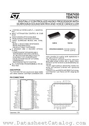 TDA7430 datasheet pdf SGS Thomson Microelectronics