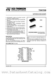 TDA7338D datasheet pdf SGS Thomson Microelectronics