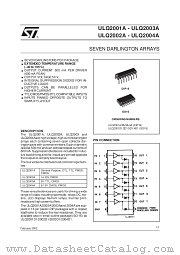 ULQ2003D1 datasheet pdf SGS Thomson Microelectronics